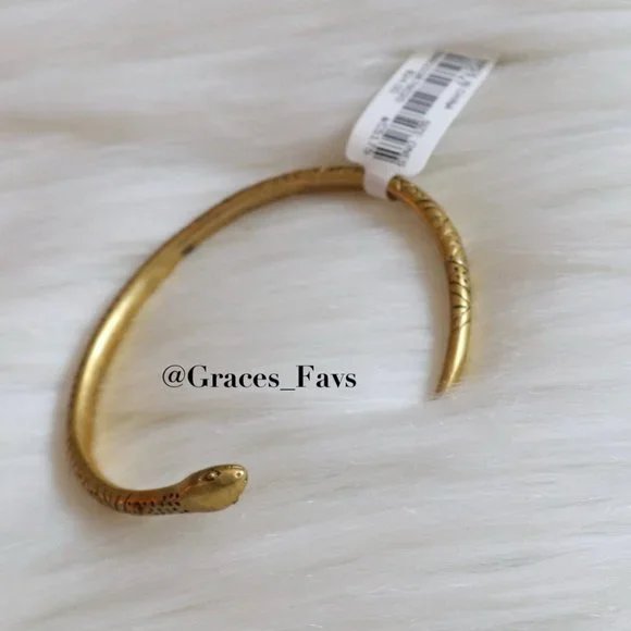 NEW Madewell Gold Snake Cuff Brass Open End Bracelet - Picture 4 of 7